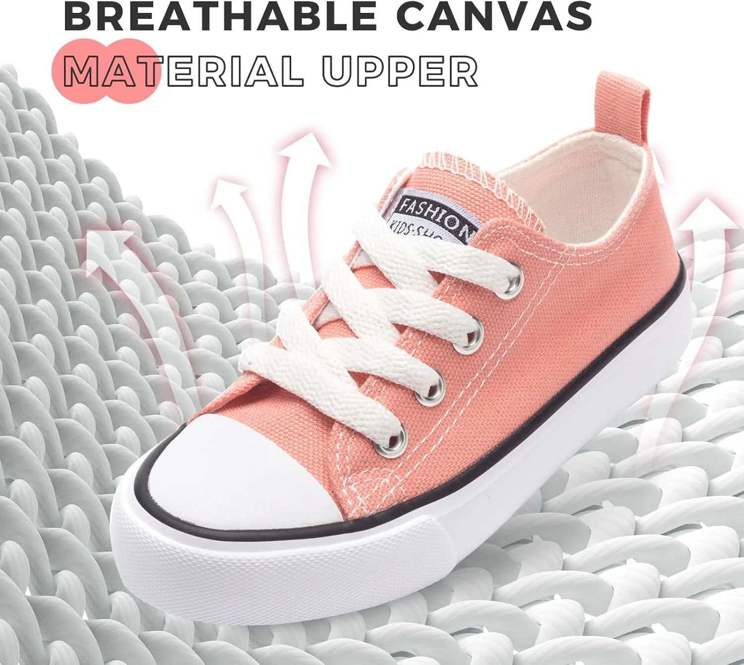 Toddler Canvas Shoes Casual Sneakers for Kids Boys and Girls Low Top Canvas Sneakers Lace Up Canvas Shoes