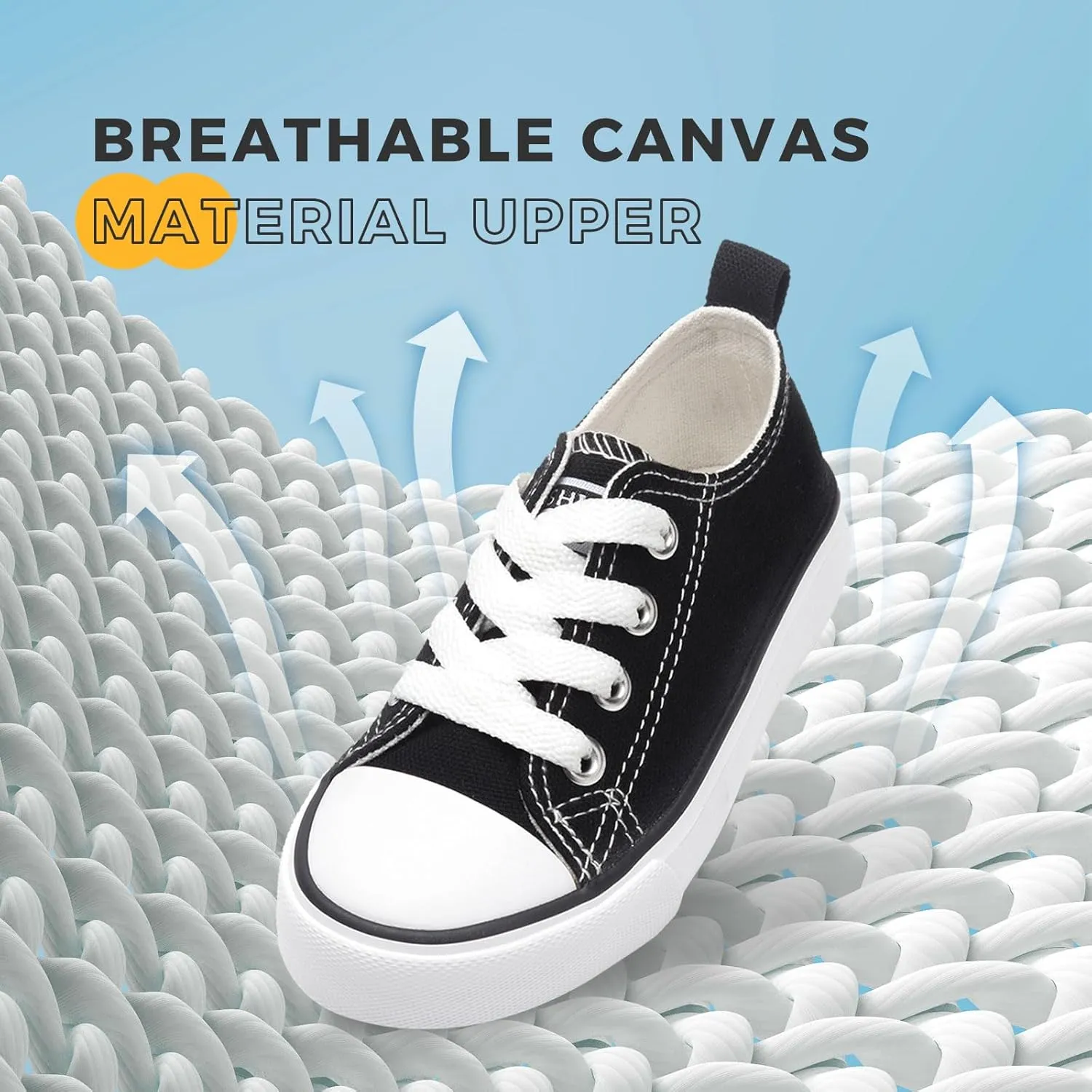Toddler Canvas Shoes Casual Sneakers for Kids Boys and Girls Low Top Canvas Sneakers Lace Up Canvas Shoes