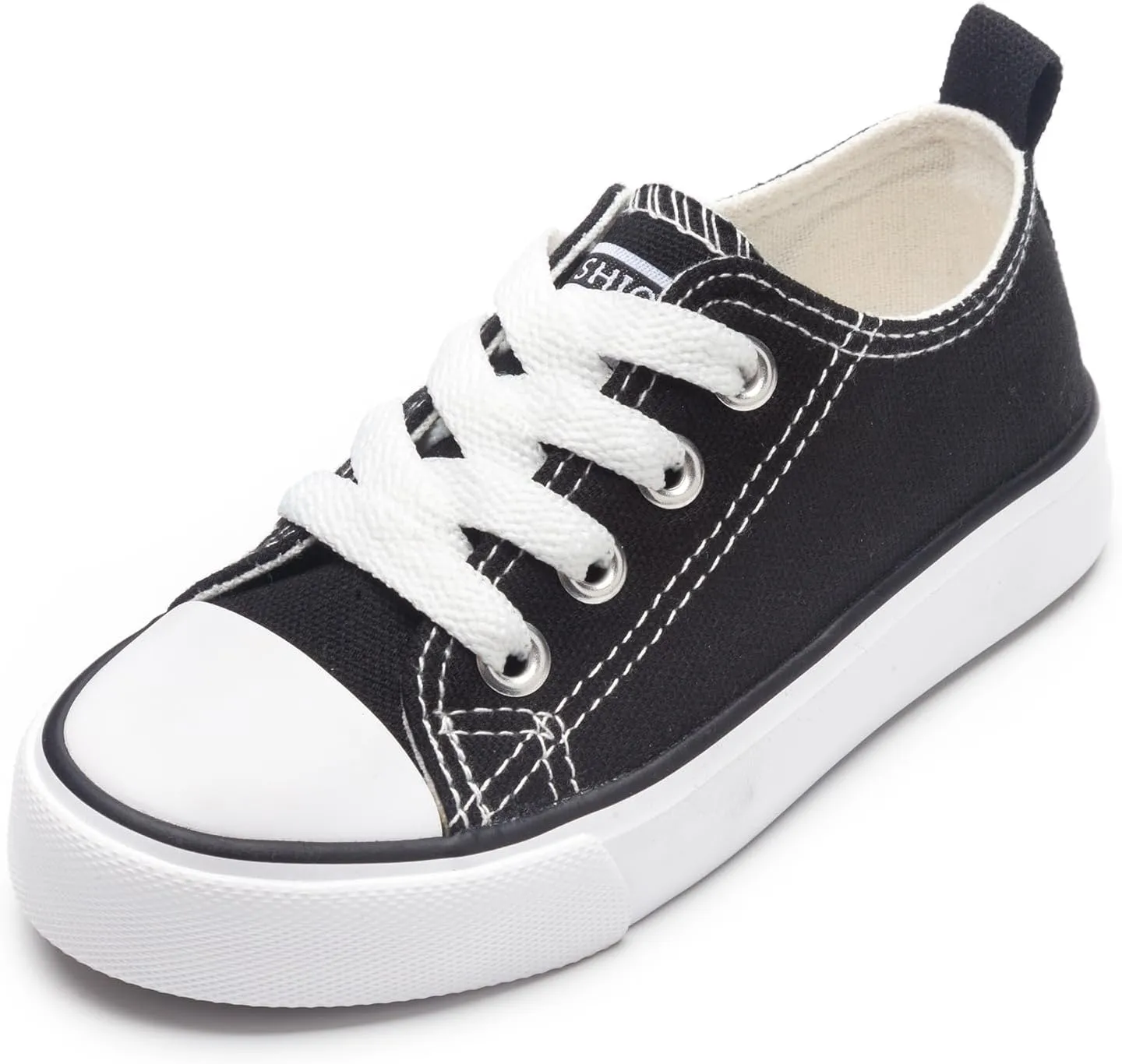 Toddler Canvas Shoes Casual Sneakers for Kids Boys and Girls Low Top Canvas Sneakers Lace Up Canvas Shoes