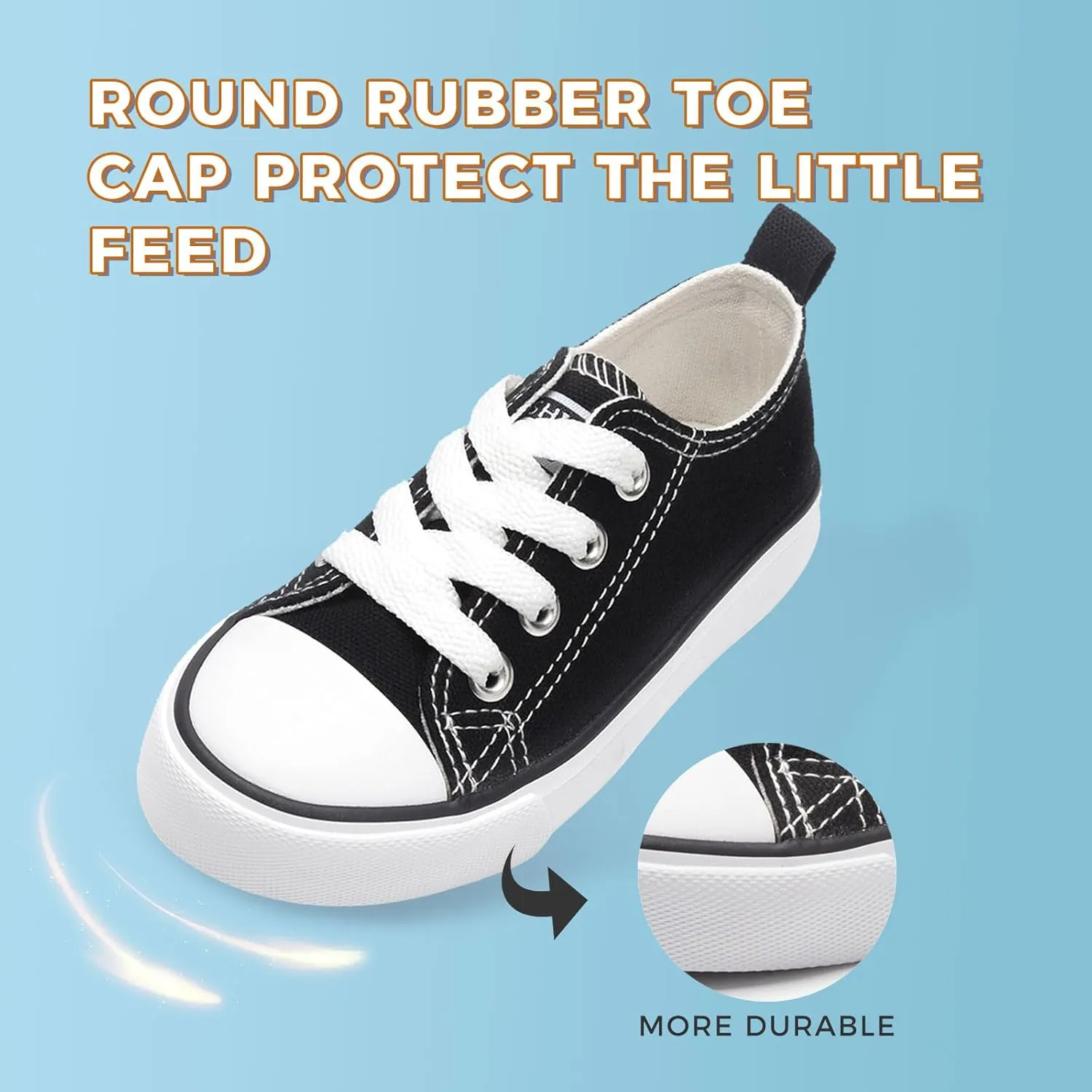 Toddler Canvas Shoes Casual Sneakers for Kids Boys and Girls Low Top Canvas Sneakers Lace Up Canvas Shoes