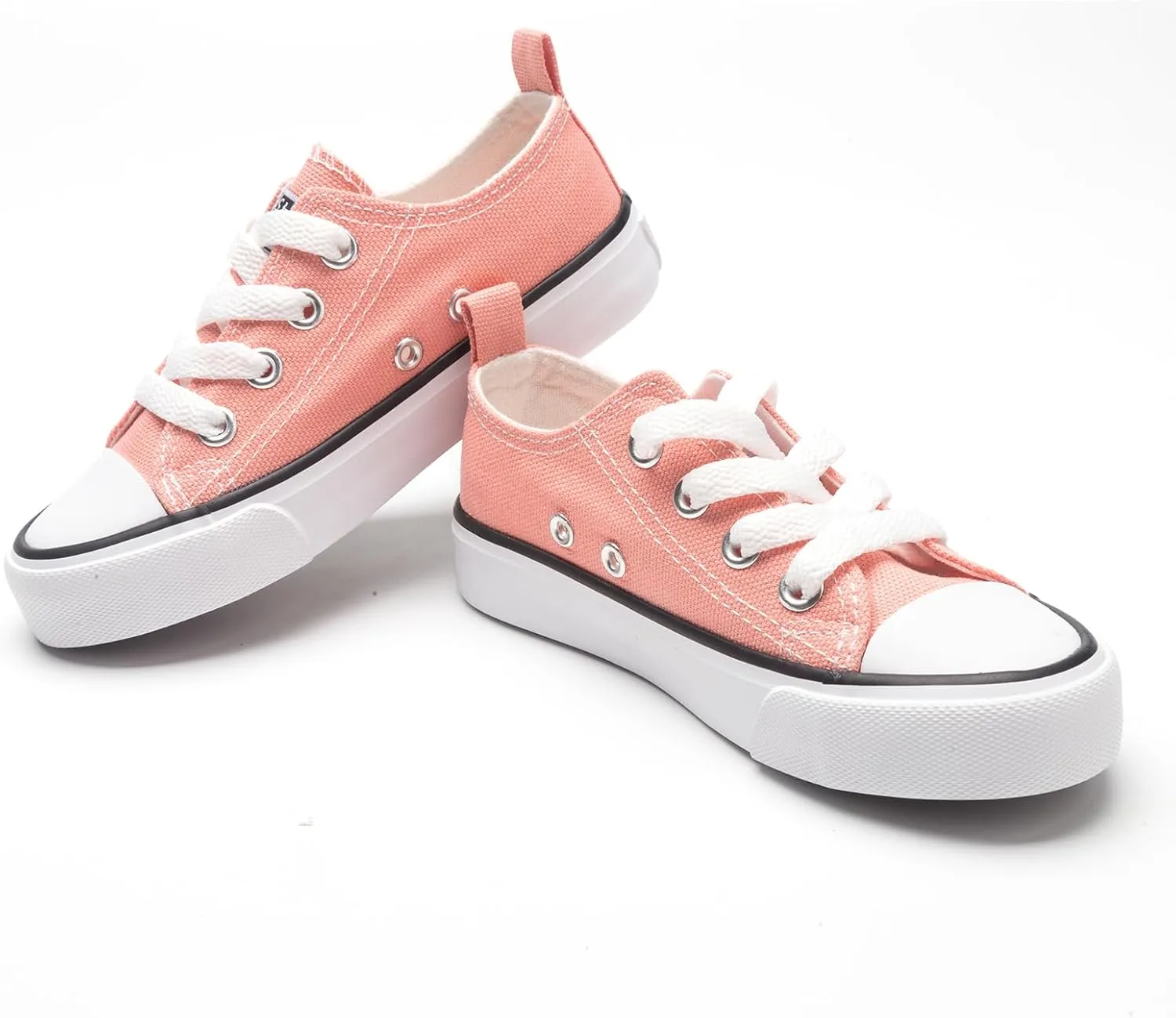 Toddler Canvas Shoes Casual Sneakers for Kids Boys and Girls Low Top Canvas Sneakers Lace Up Canvas Shoes