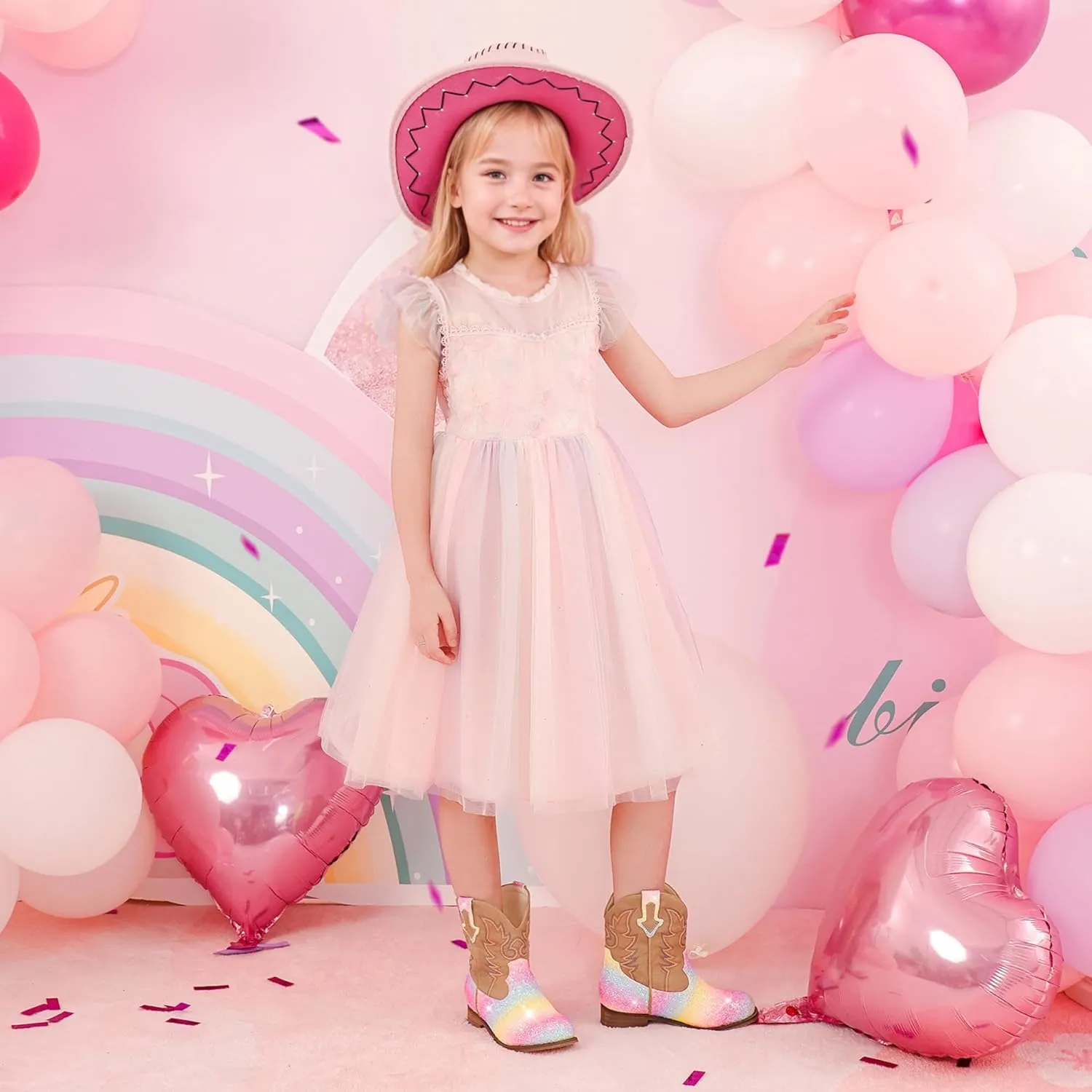 Toddler Girls Cowgirl Boots Western Glitter Cowboy Boot Ankle Boots Little Kids Big Kid Horse Riding Shoes Party Birthday Dress Up