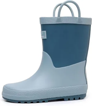 Toddler Rain Boots with Easy-On Handles, Waterproof Rubber Kids Rain Boots for Girls and Boys, in Fun Printed & Colors Unisex-Child Outdoor Rain Boots