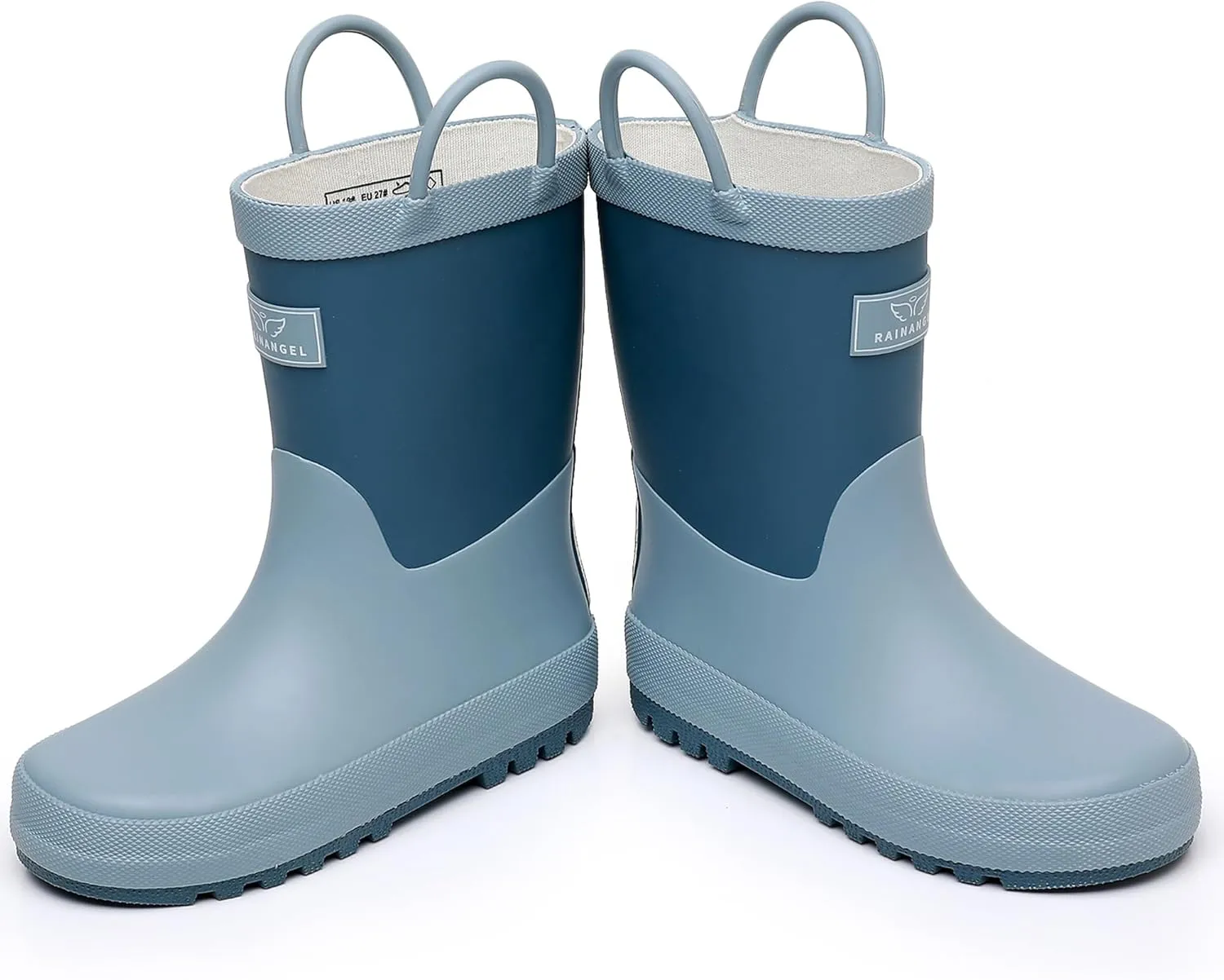 Toddler Rain Boots with Easy-On Handles, Waterproof Rubber Kids Rain Boots for Girls and Boys, in Fun Printed & Colors Unisex-Child Outdoor Rain Boots