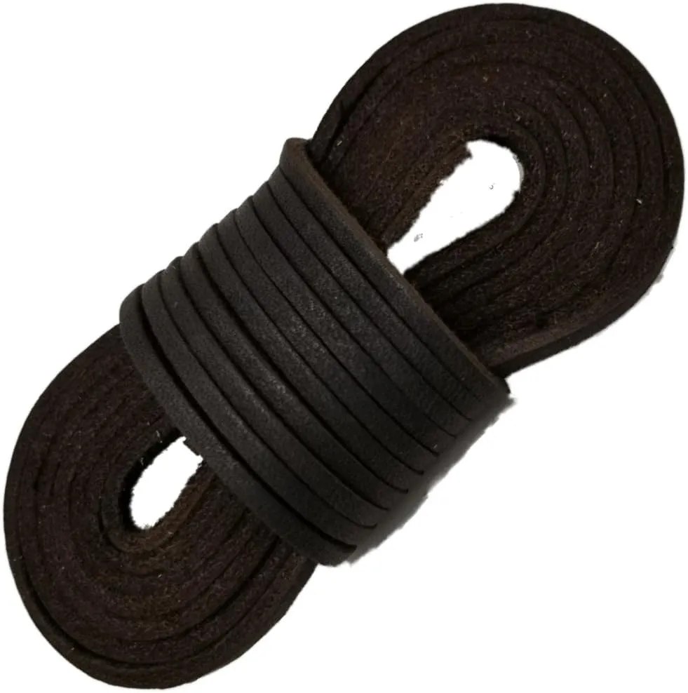 TOFL Leather Boot Laces|1/8 Inch Thick 72 Inches Long|2 Leather Strips [1 Pair]