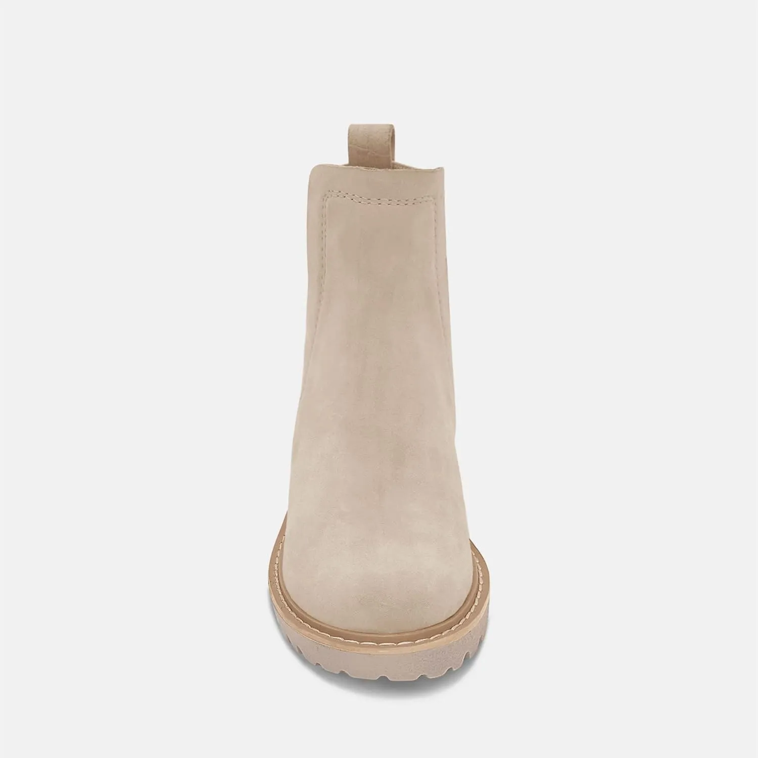 Trish Lucia Womens Platform Lug Sole Chelsea Boots Ankle High Chunky Block Heel Non-Slip Suede Leather Slip on Combat Fashion Booties