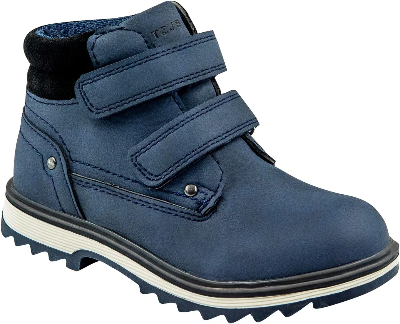 TZJS Kids' Hiking Work Boots for Boys Girls, Waterproof Outdoor Ankle Boots with Hook and Loop
