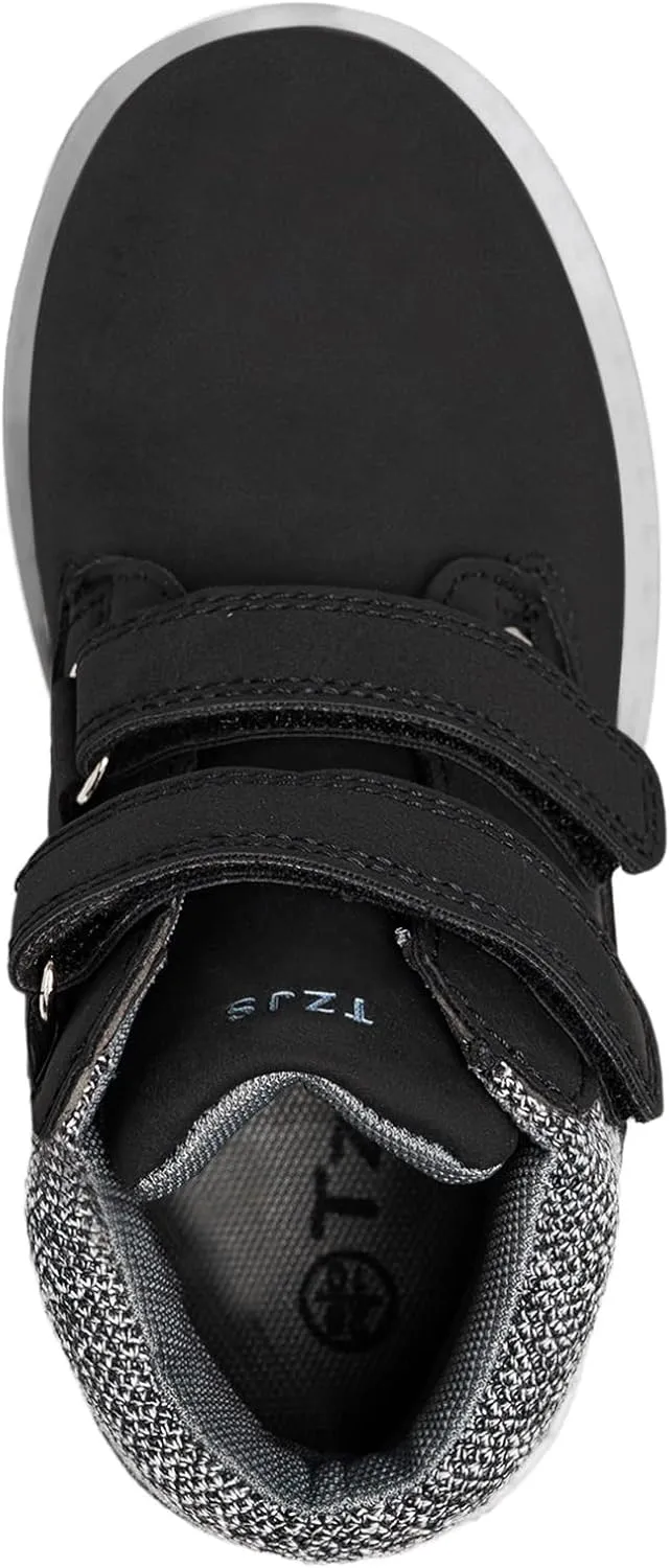 TZJS Kids' Hiking Work Boots for Boys Girls, Waterproof Outdoor Ankle Boots with Hook and Loop
