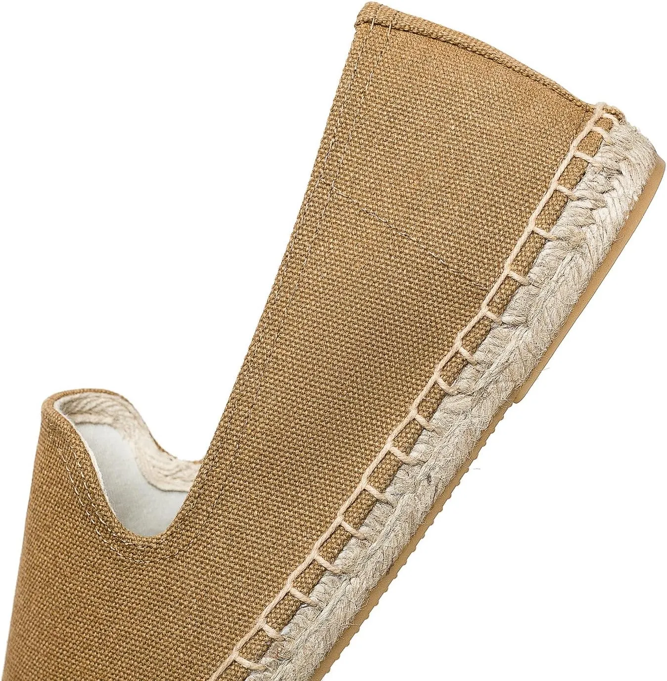 U-lite Men's Classic Suede Canvas Round Cap Toe Espadrilles Loafers Pure Color Slip On Comfortable Flats Shoes