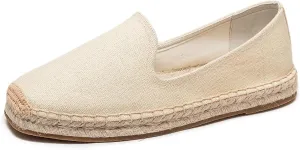 U-lite Men's Classic Suede Canvas Round Cap Toe Espadrilles Loafers Pure Color Slip On Comfortable Flats Shoes