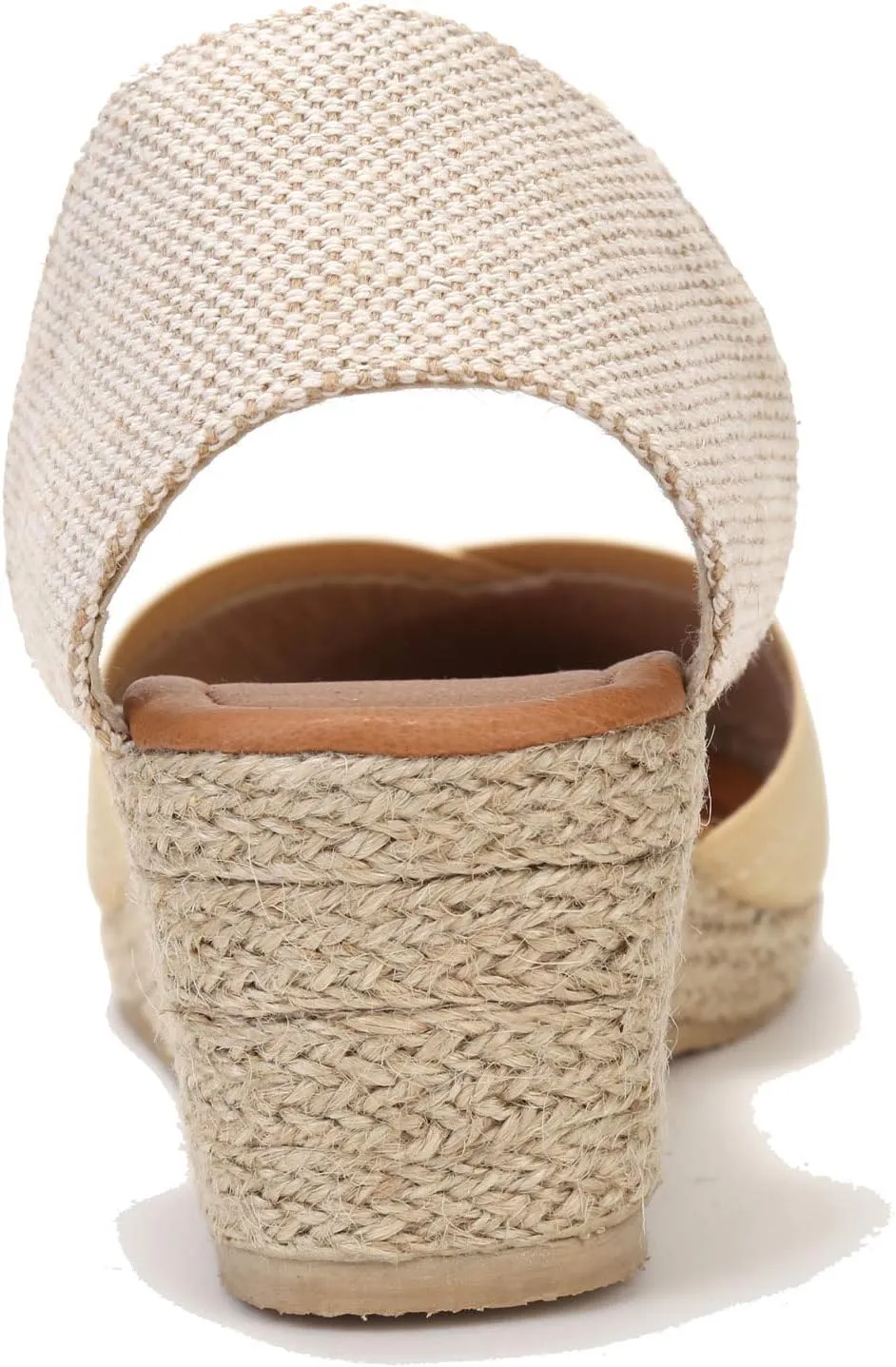 U-lite Women's 3" Elastic Band Ankle Strap Round Closed Toe Espadrilles Wedges Heel Sandals