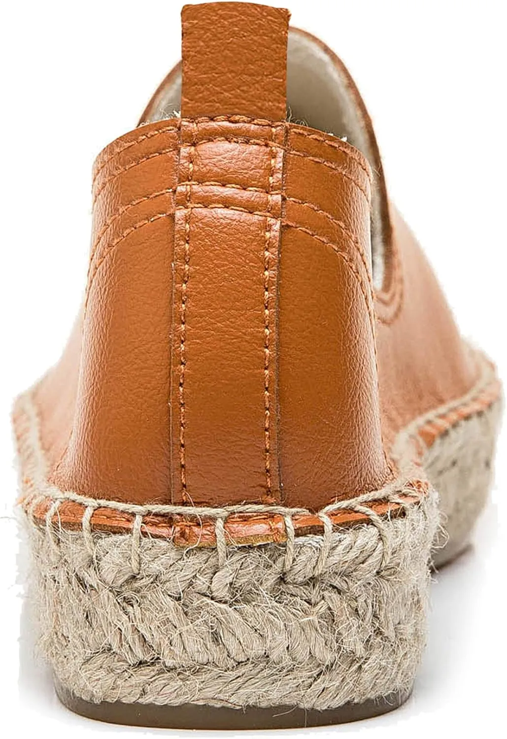 U-lite Women's Round-Toe Classic Flat Cap-Toe Slip ons Simple Espadrilles Leather Loafers