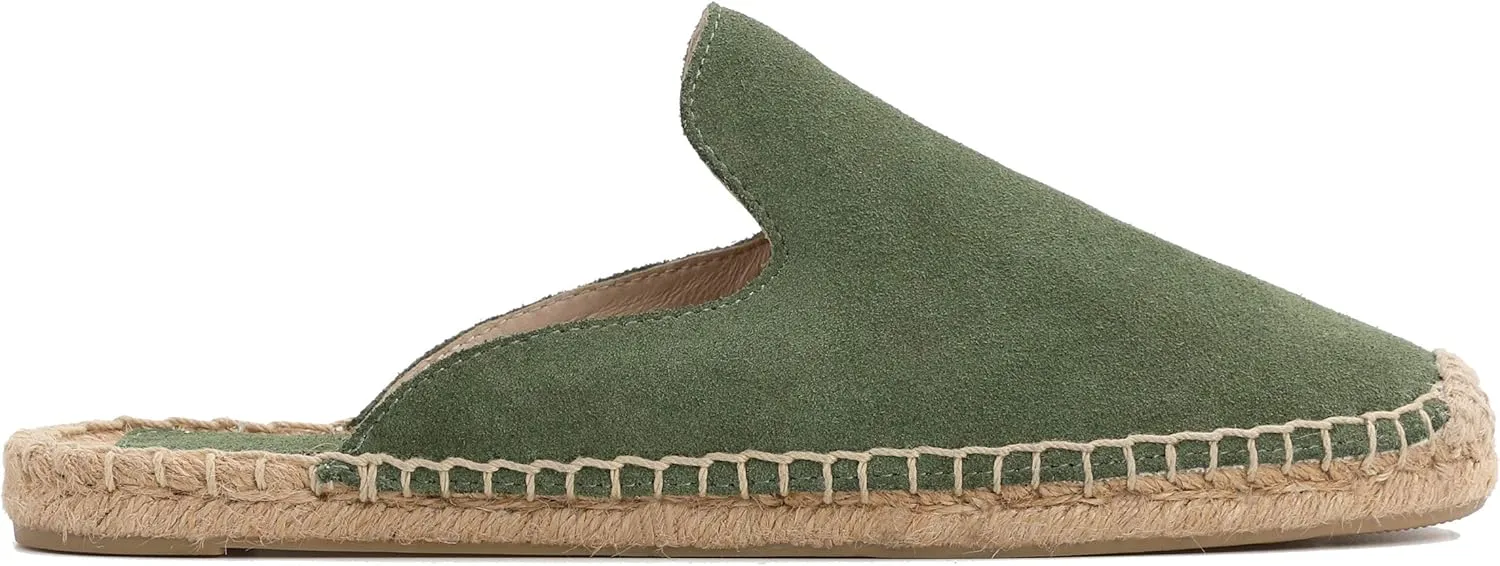 U-lite Women's Simple Mule Breathable Flat Espadrilles Shoes, Pure Color Mules