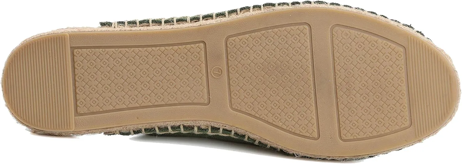 U-lite Women's Simple Mule Breathable Flat Espadrilles Shoes, Pure Color Mules