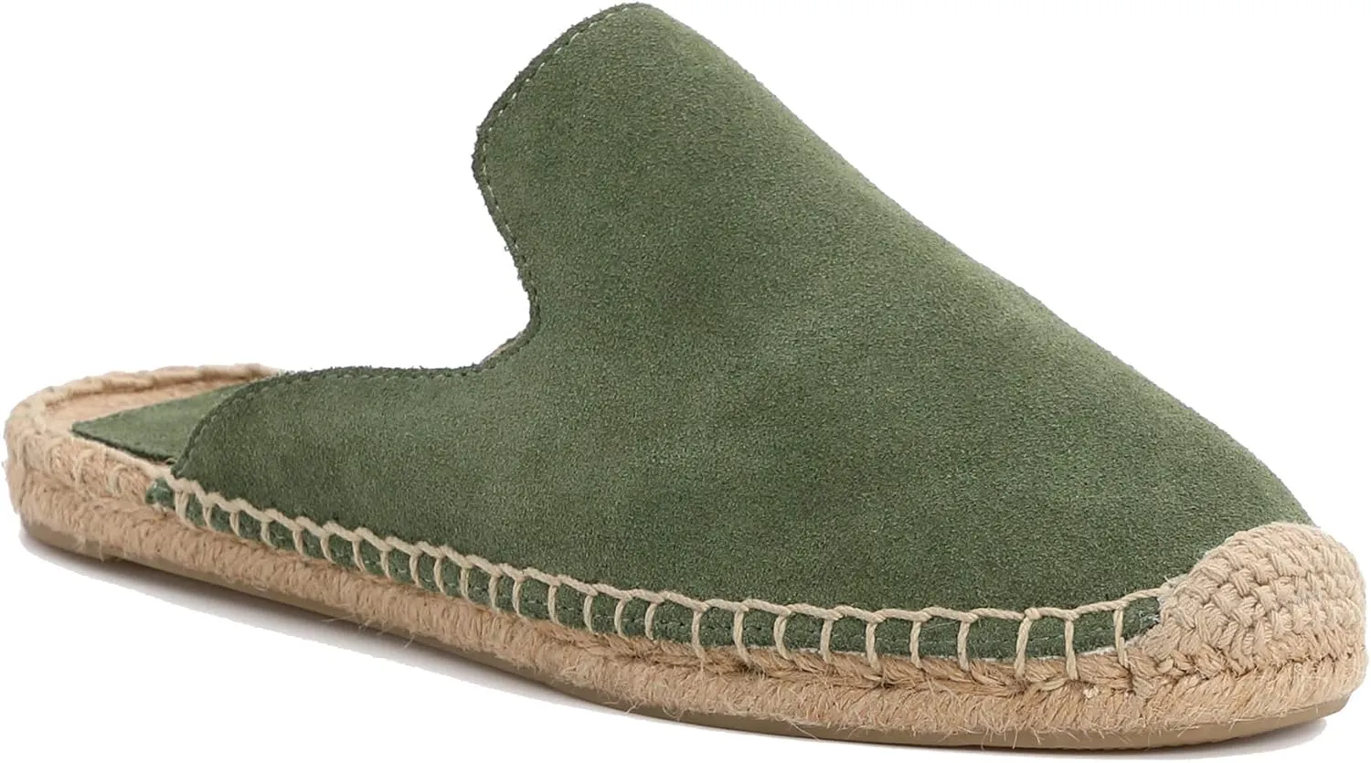 U-lite Women's Simple Mule Breathable Flat Espadrilles Shoes, Pure Color Mules