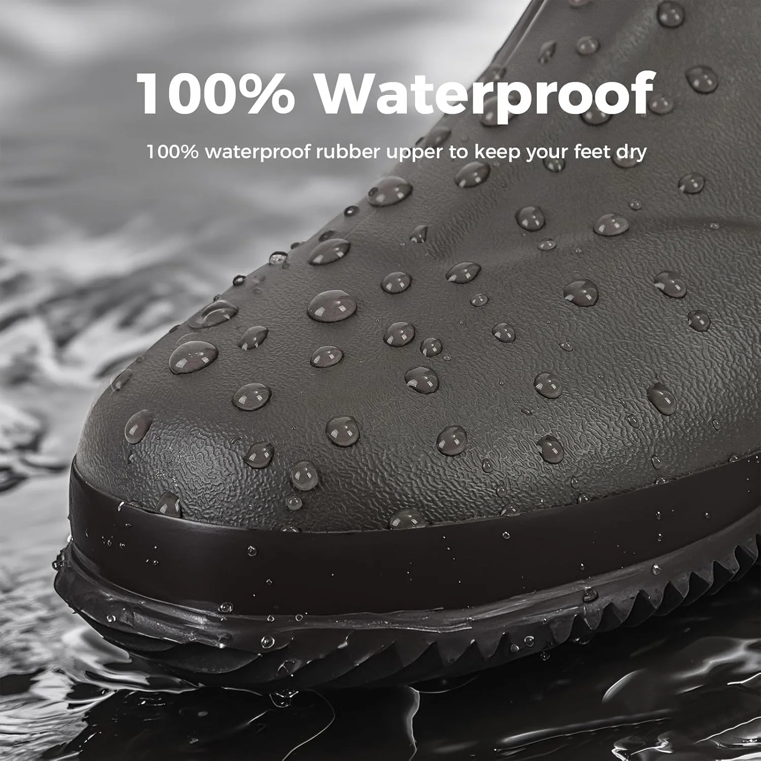 Ubon Men's Medium-High Waterproof Chloroprene Rubber Rain Boots for Farm and Garden Work