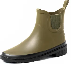 Ubon Women's Short Rain Boots Rubber Waterproof Comfortable Rainbooots Ankle Chelsea Boots Women Mud Garden Shoes for Outdoor Gardening,Farming