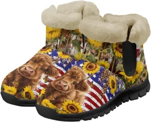UNICEU Women's Snow Boots Warm Non-slip Womens Booties and Ankle Boots Winter Shoes Plush Lined Fuzzy Boots Walking Shoes
