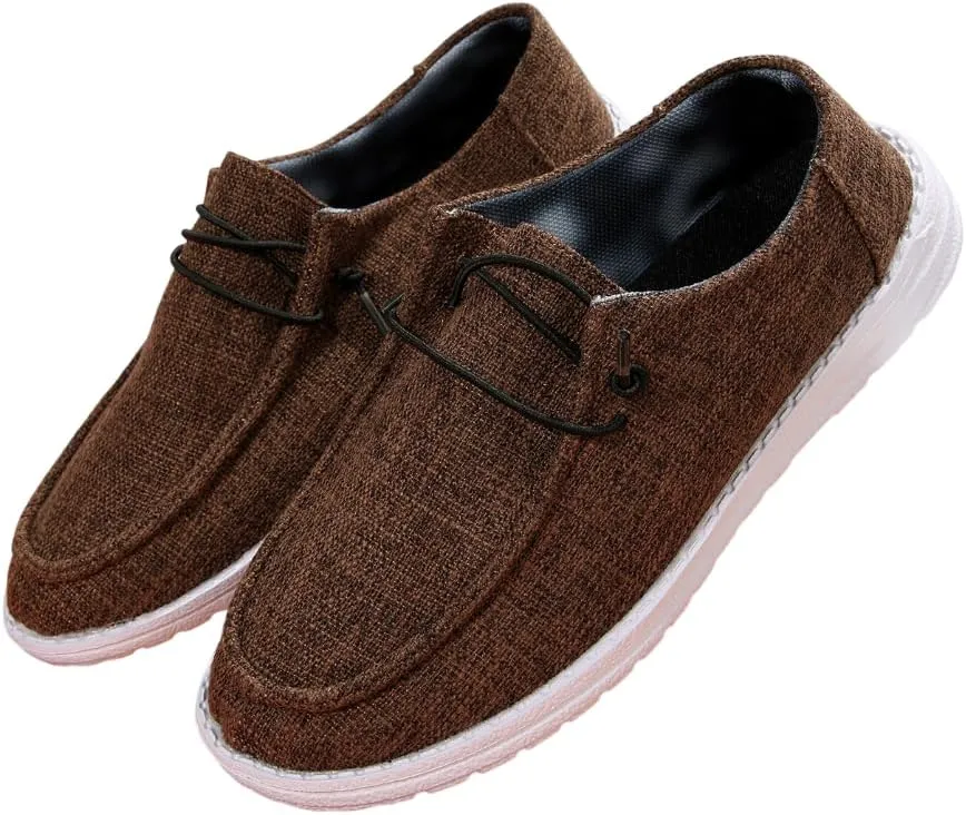 Unisex Aztec Pattern Canvas Loafers Elastic Strips Closure Slip-on Sneakers Comfort Easy-Walking Boat Couple Shoes Ultralight Breathable Sports Shoes for Women/Men Adults/Teenagers, Green/Blue/Yellow