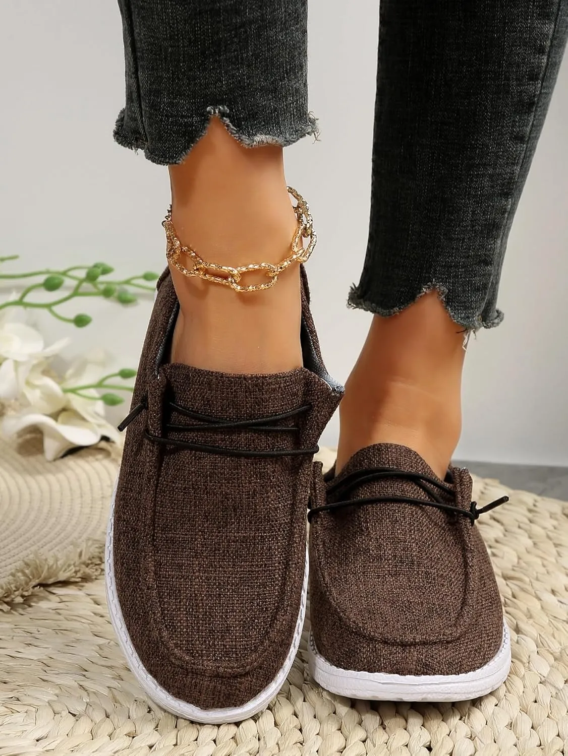 Unisex Aztec Pattern Canvas Loafers Elastic Strips Closure Slip-on Sneakers Comfort Easy-Walking Boat Couple Shoes Ultralight Breathable Sports Shoes for Women/Men Adults/Teenagers, Green/Blue/Yellow