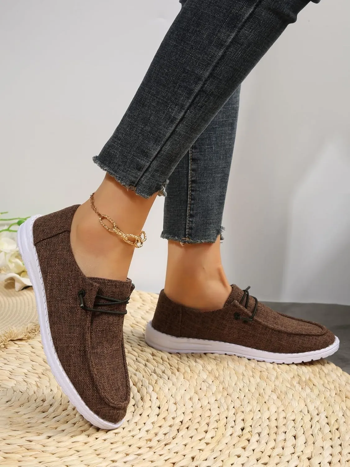 Unisex Aztec Pattern Canvas Loafers Elastic Strips Closure Slip-on Sneakers Comfort Easy-Walking Boat Couple Shoes Ultralight Breathable Sports Shoes for Women/Men Adults/Teenagers, Green/Blue/Yellow