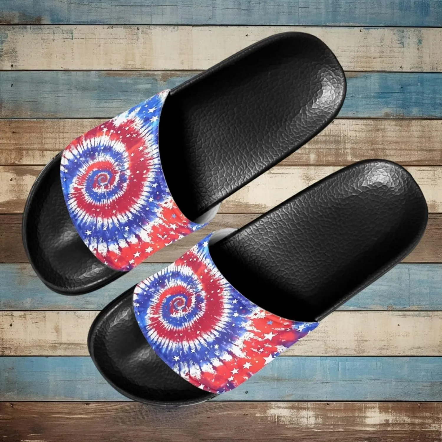 Unisex Slide Sandals with Soft Footbed Comfort Slides for Women and Men, Slide Sandals Leather Size 6-13.5
