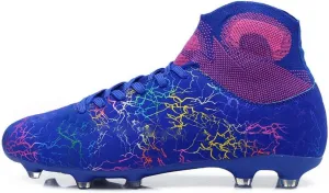 Unisex's AG Cleats Training Football Sneakers Sports Non-Slip Long Studs High-Top Soccer Shoes for Youth