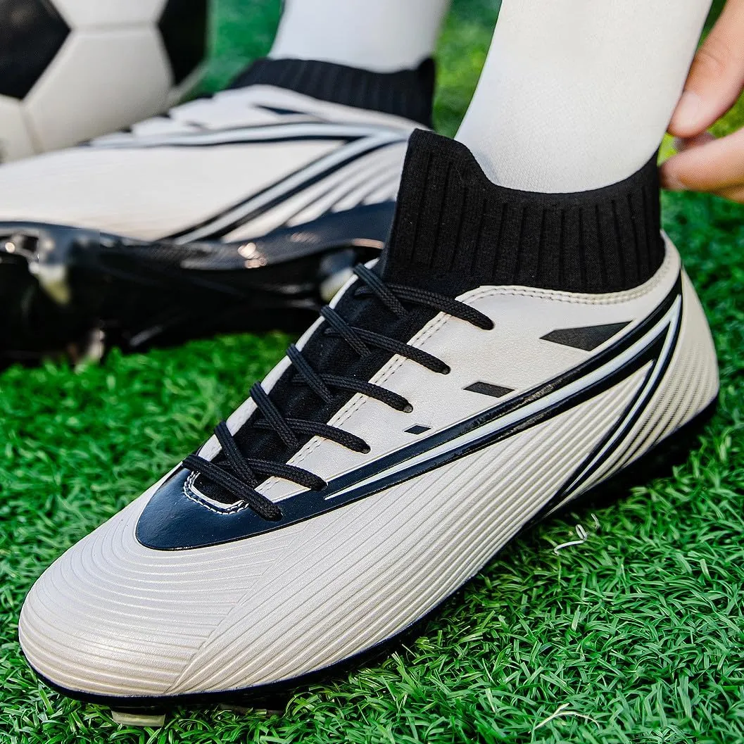 Unisex's Fashion Sports High-Top FG Trainers Cleats Football Sneakers Long Studs AG Soccer Shoes