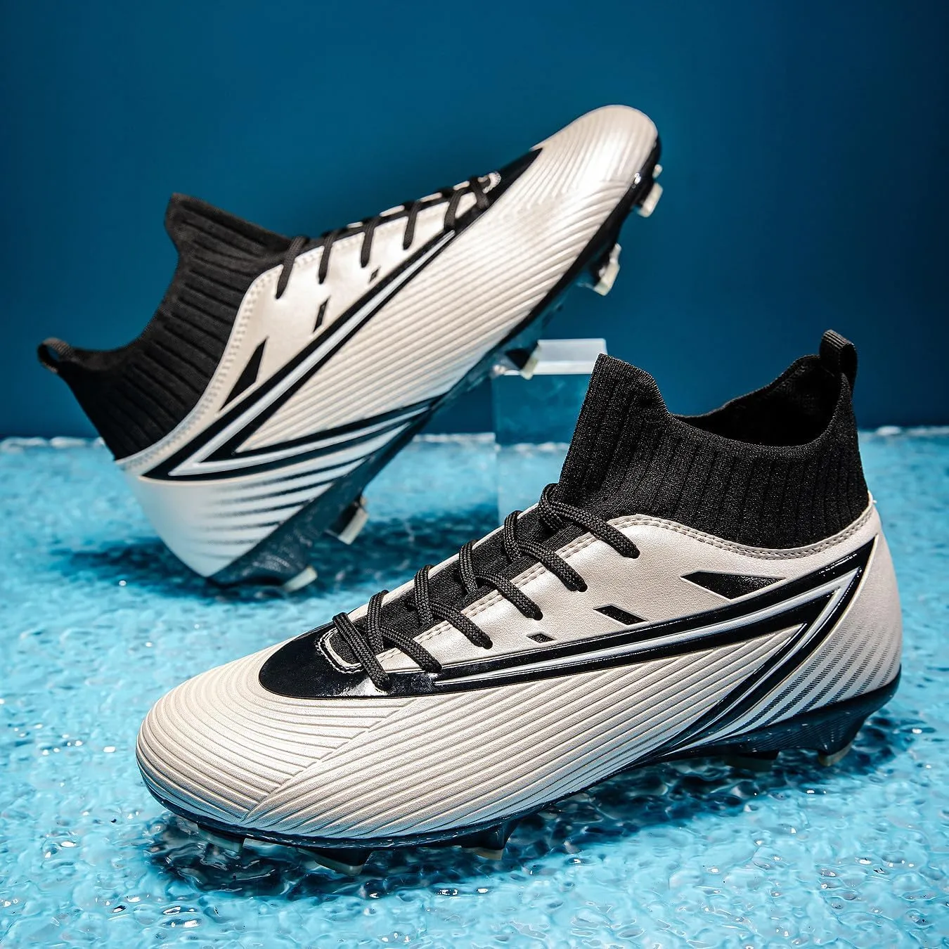 Unisex's Fashion Sports High-Top FG Trainers Cleats Football Sneakers Long Studs AG Soccer Shoes