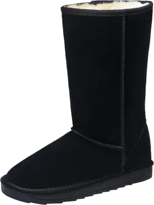 Vepose Women's Winter Snow Boots Warm Fur Mid Calf Tall Suede Fuzzy Slip on Shoes