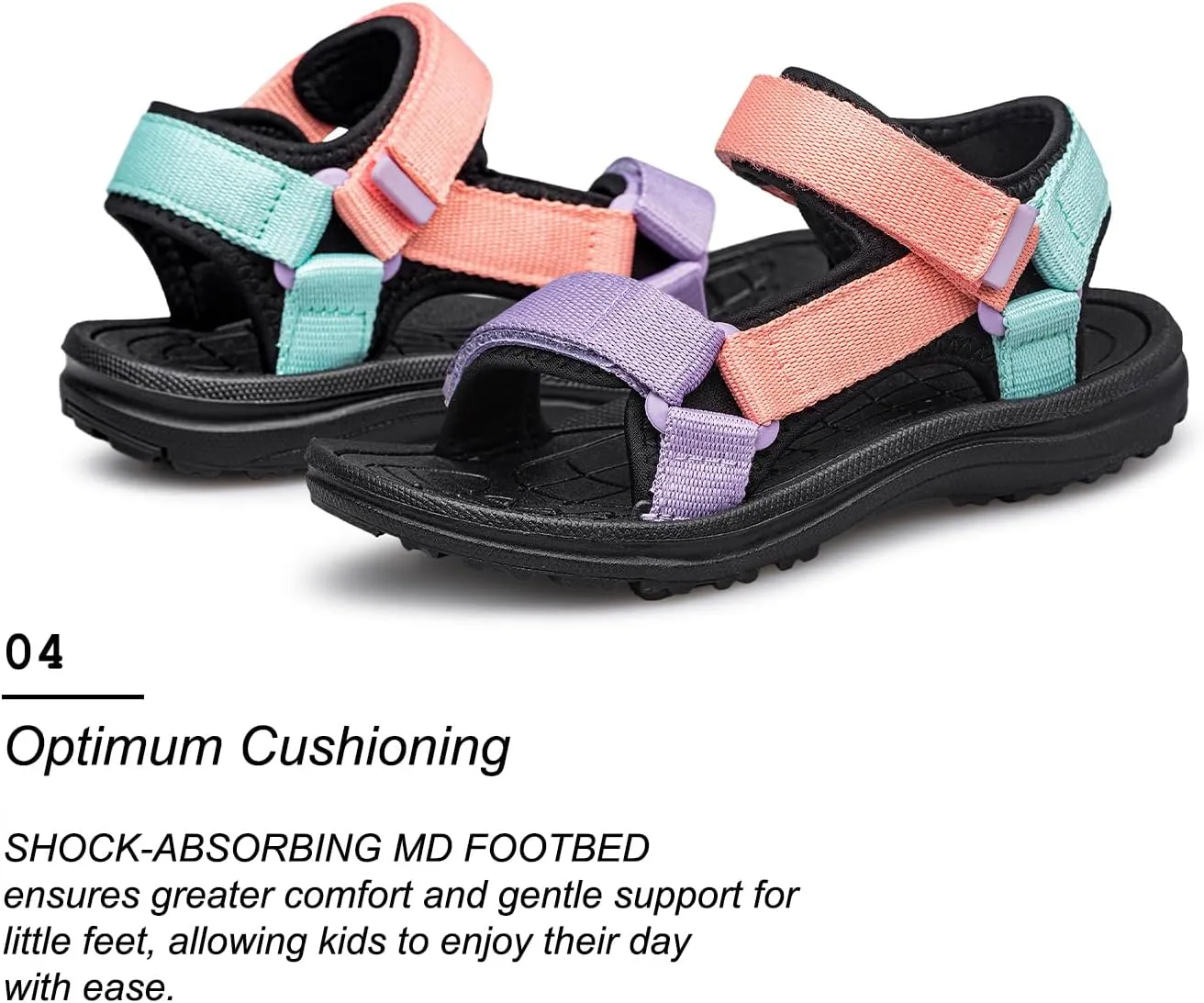 vibdiv Boys Girls Sandals Open-Toe Summer Outdoor Unisex Child Sport Sandals Athletic Lightweight(Toddler/Little Kid/Big Kid)