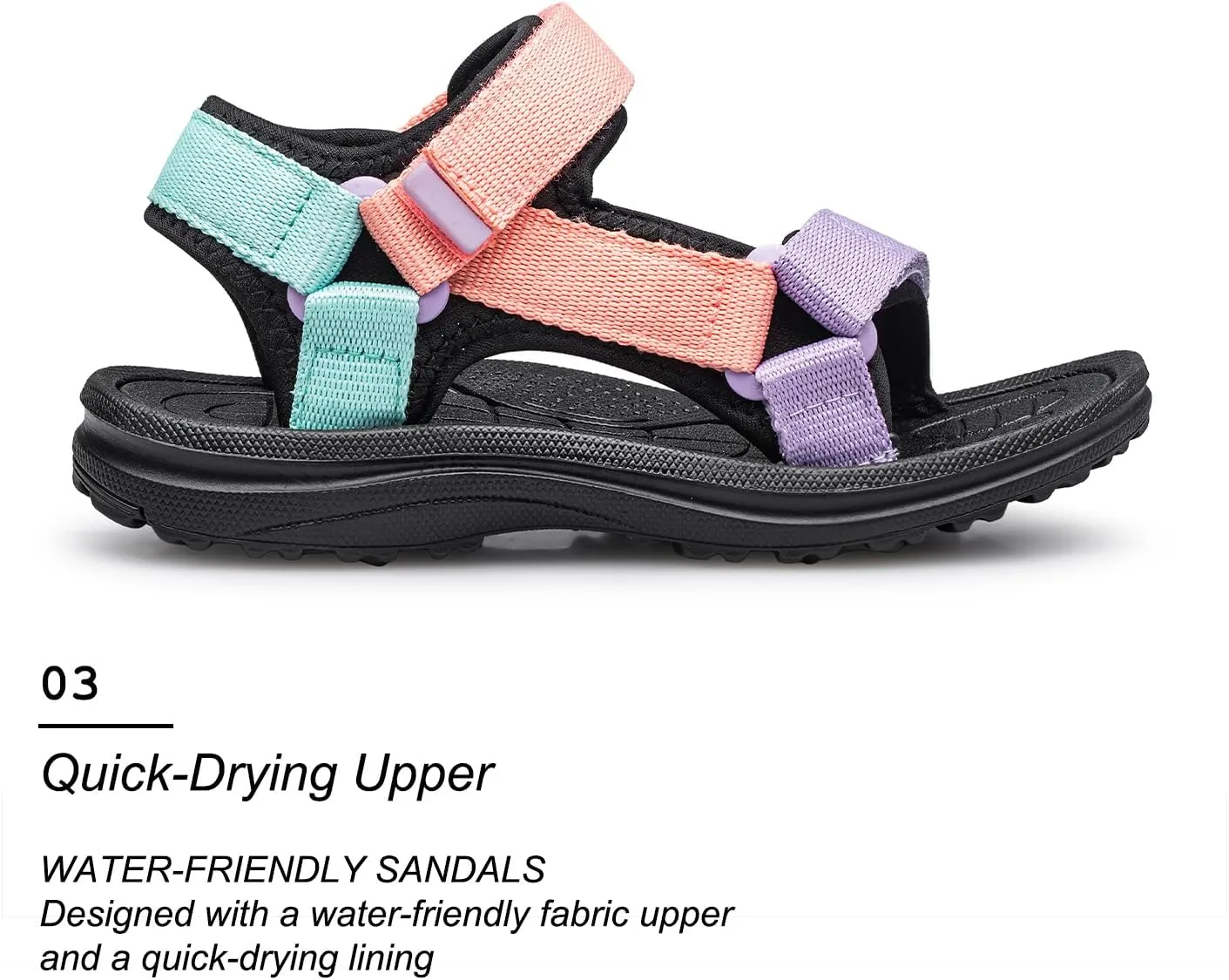 vibdiv Boys Girls Sandals Open-Toe Summer Outdoor Unisex Child Sport Sandals Athletic Lightweight(Toddler/Little Kid/Big Kid)