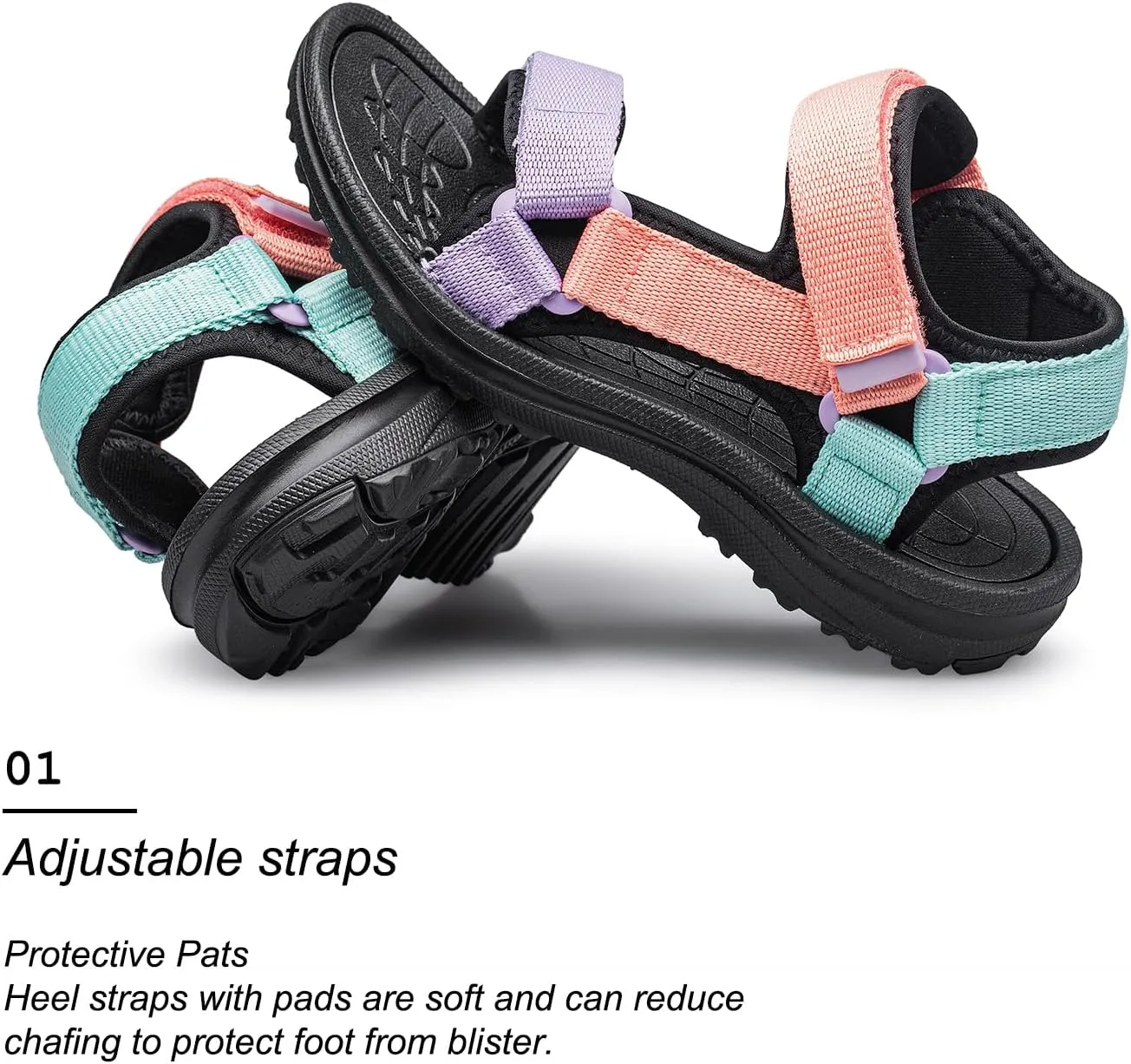 vibdiv Boys Girls Sandals Open-Toe Summer Outdoor Unisex Child Sport Sandals Athletic Lightweight(Toddler/Little Kid/Big Kid)