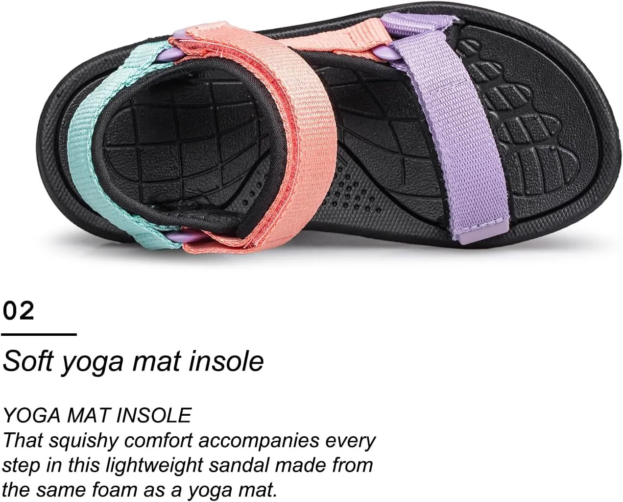 vibdiv Boys Girls Sandals Open-Toe Summer Outdoor Unisex Child Sport Sandals Athletic Lightweight(Toddler/Little Kid/Big Kid)