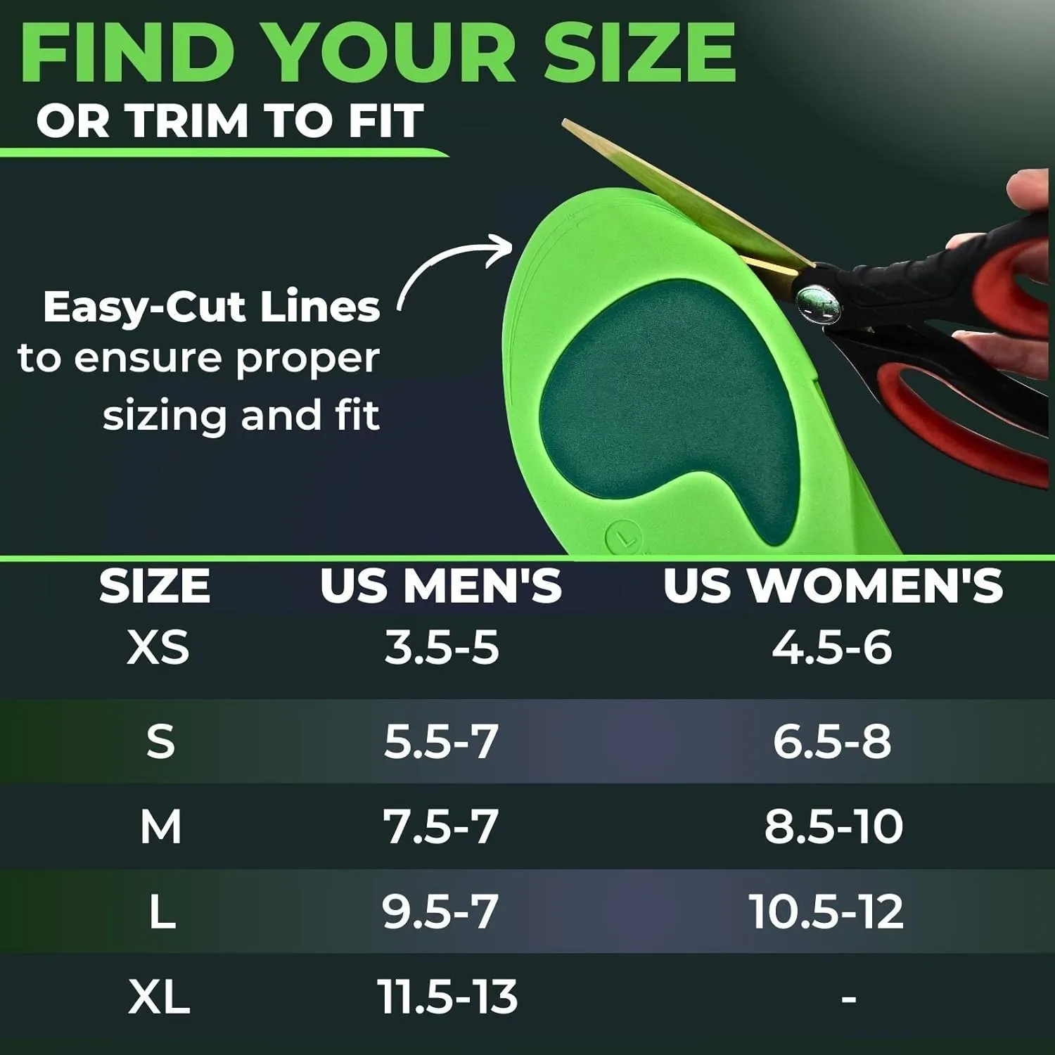 ViveSole Plantar Fasciitis Inserts for Men & Women - Shoe Insoles for Arch Support, Flat Feet, Pain Relief - Firm Foam OrthoticSoles for Work, Running - Fit Boots and Sneakers