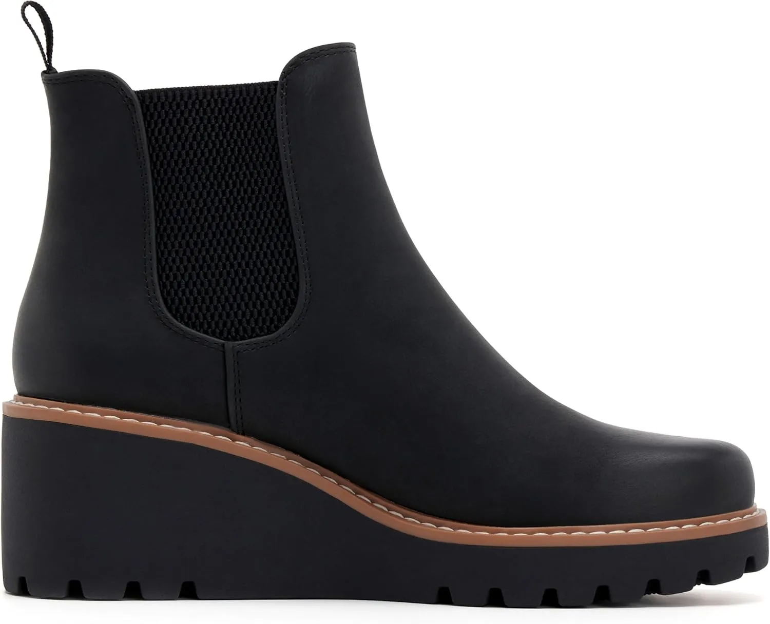 vodvob Women's Ankle Boots Wedge Heel Booties Elastic Chelsea Platform Slip On Lug Sole Wedge Boots