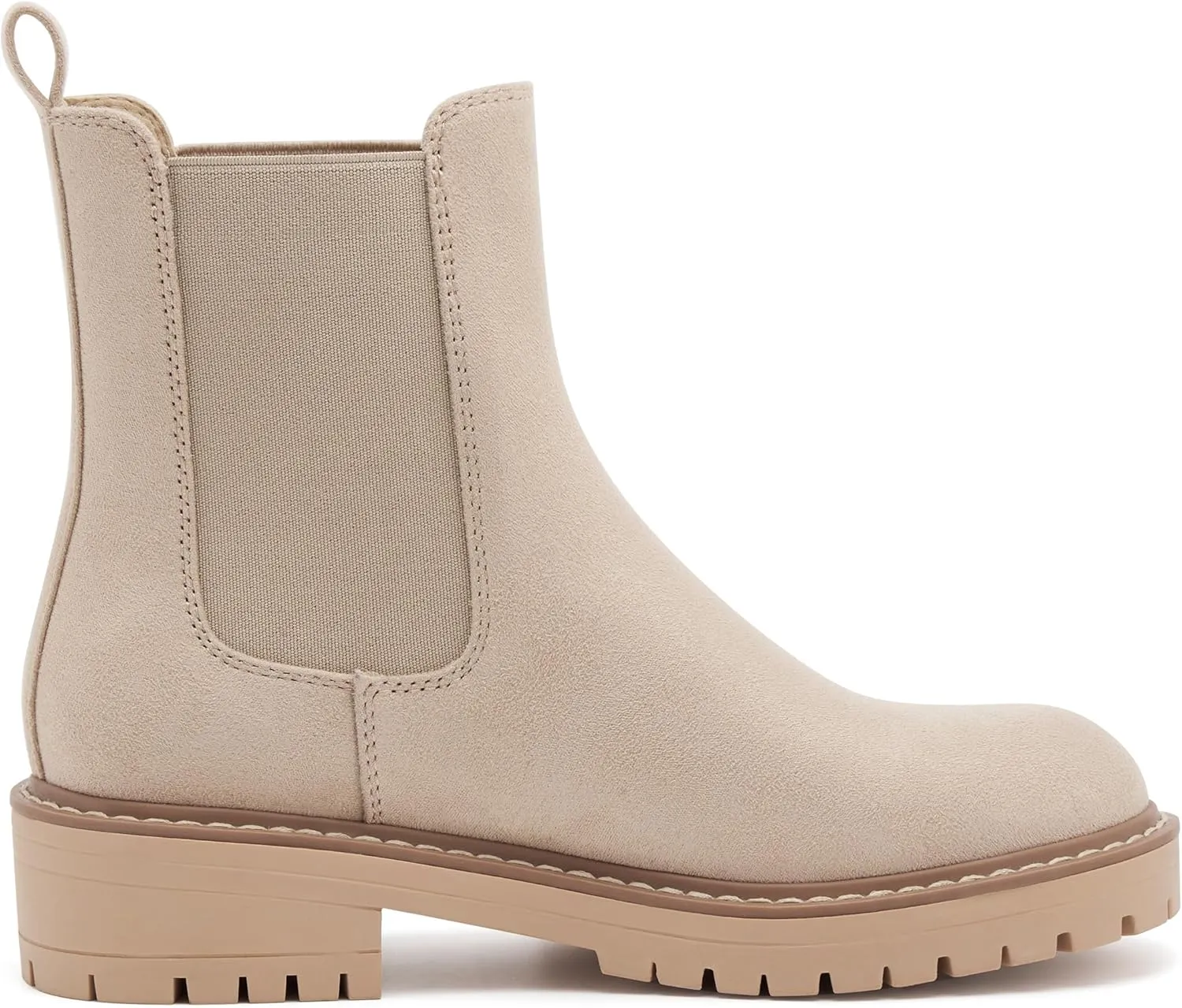 vodvob Women's Chelsea Boots Fashion Slip On Ankle Booties Casual Elastic Chunky Block Booties