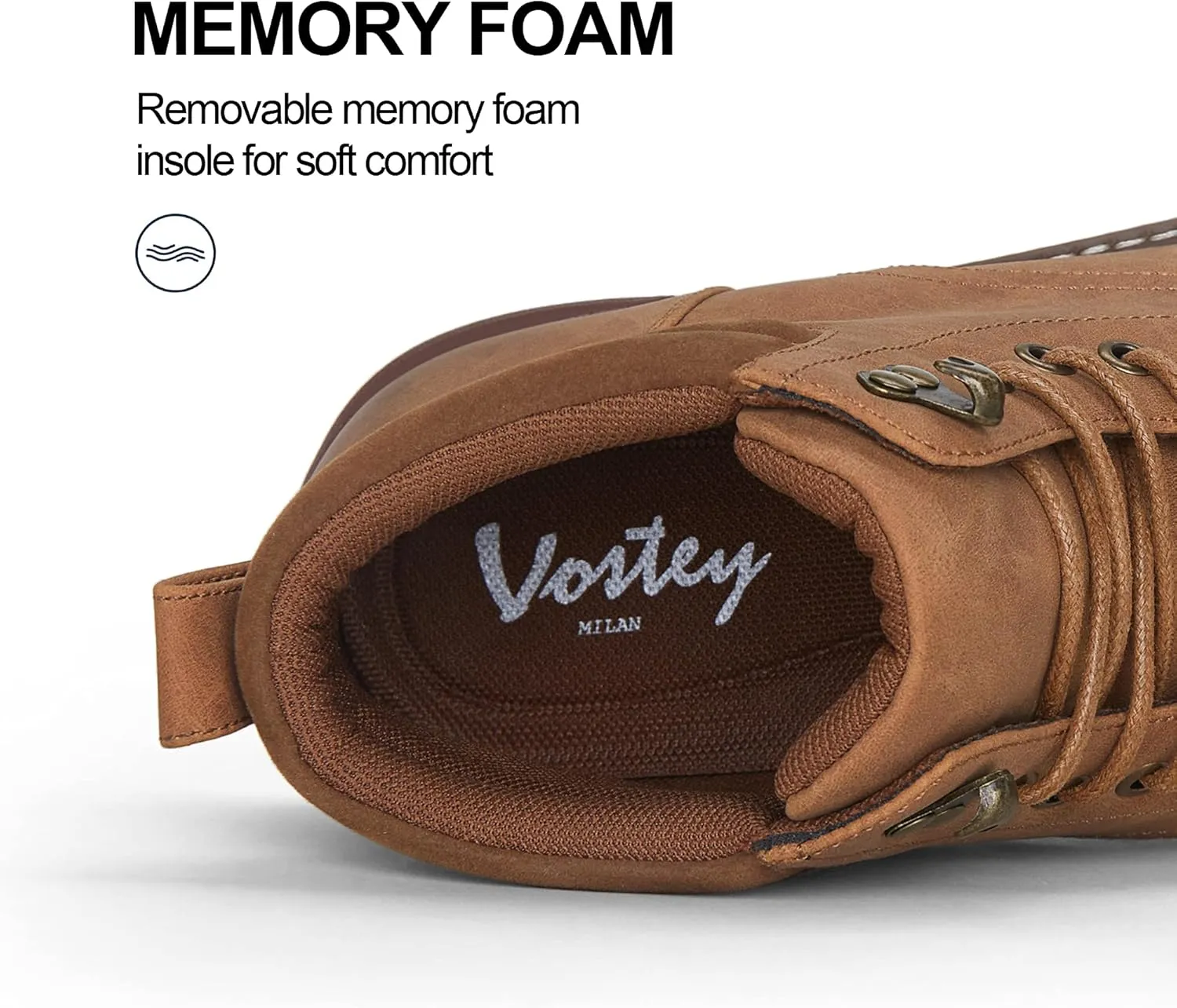 Vostey Men Boots Leather Cap Toe Casual Boots Chukka Fashion Dress Boots for Men