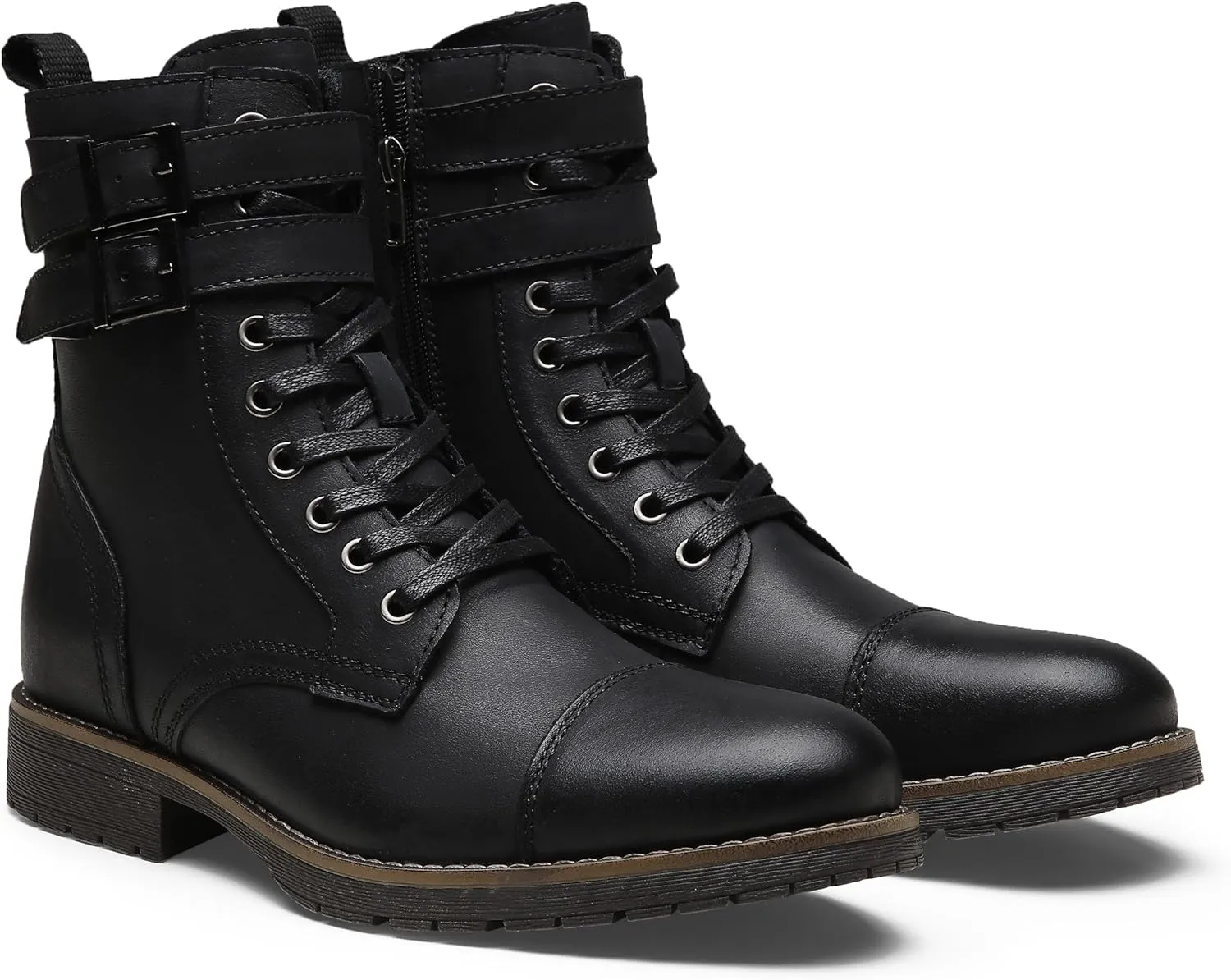 Vostey Mens Boots Motorcycle Casual Boots for Men Zipper Fashion Chukka Boots Mens