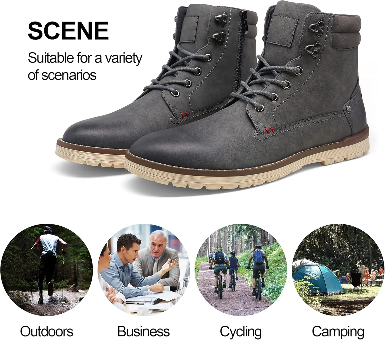 Vostey Men's Hiking Boots Waterproof Casual Chukka Boots for Men