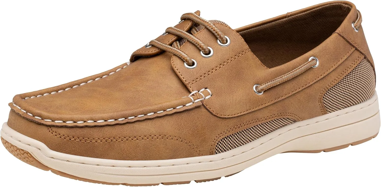 Vostey Men's Loafers & Slip-ons 3-Eye Boat Shoes Men Comfortable Casual Loafers for Men