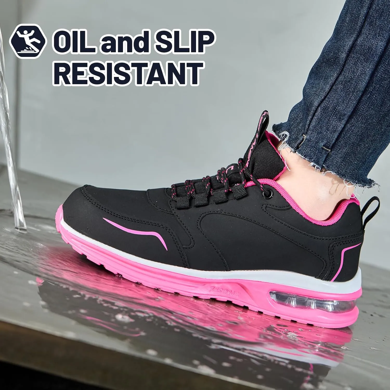 Waterproof Shoes for Women Wide Width Non Slip Sneakers for Work Chefs Food Service Water Resistant Walking Shoe Lightweight Slip Resistant Fashion Footwear for Nurse