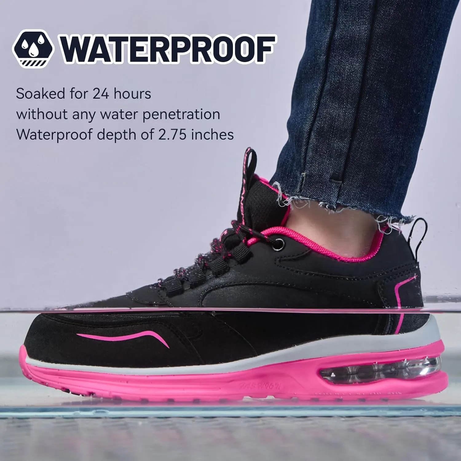 Waterproof Shoes for Women Wide Width Non Slip Sneakers for Work Chefs Food Service Water Resistant Walking Shoe Lightweight Slip Resistant Fashion Footwear for Nurse
