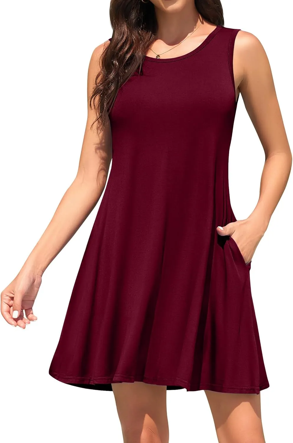 WEACZZY Women Summer Casual Swing T Shirt Dresses Beach Cover up Loose Dress