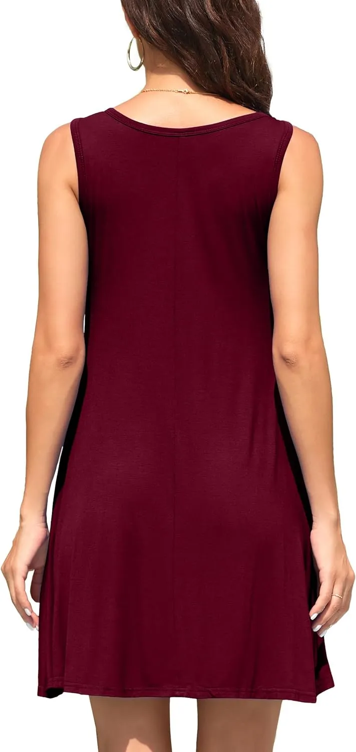 WEACZZY Women Summer Casual Swing T Shirt Dresses Beach Cover up Loose Dress