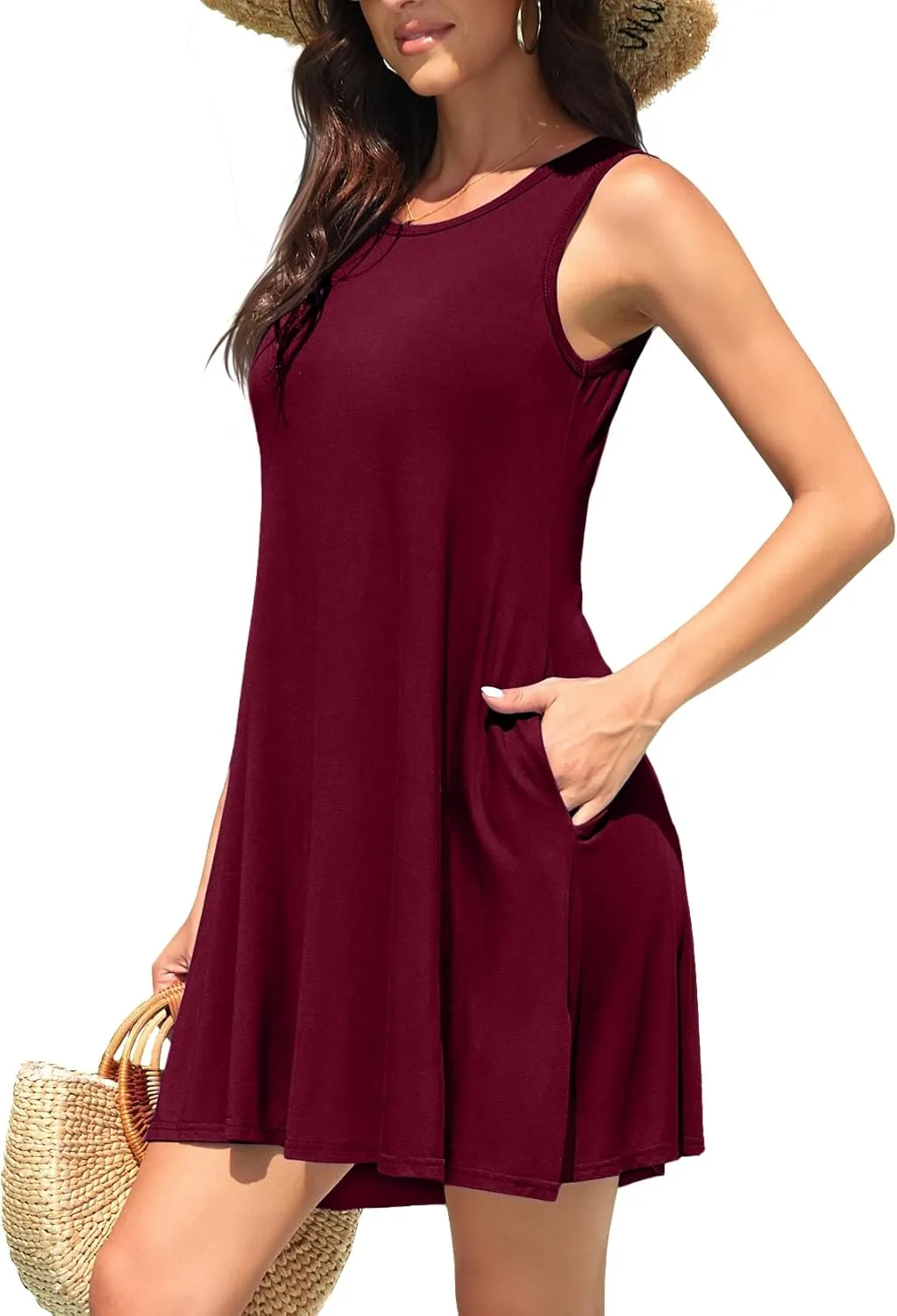 WEACZZY Women Summer Casual Swing T Shirt Dresses Beach Cover up Loose Dress