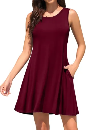 WEACZZY Women Summer Casual Swing T Shirt Dresses Beach Cover up Loose Dress