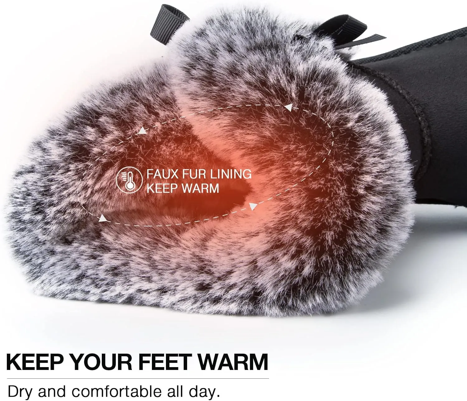 WFL Women Snow Boots Classic Mid-calf Fur Lining Fashion Winter Boots