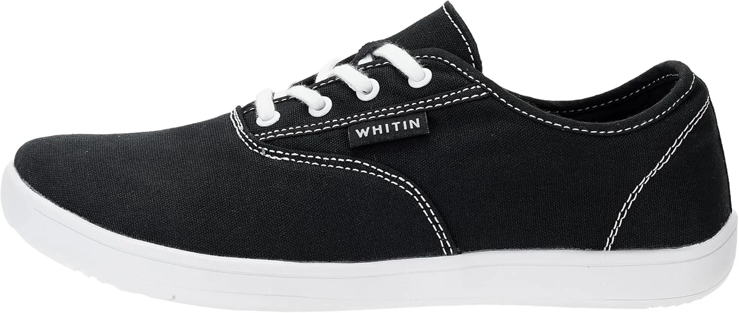 WHITIN Men's Wide Canvas Barefoot Sneakers | Zero Drop Sole | Minimalist Footwear