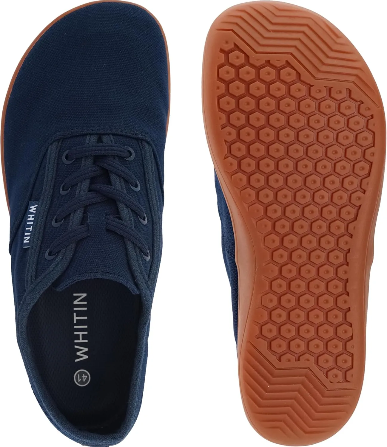 WHITIN Men's Wide Canvas Barefoot Sneakers | Zero Drop Sole | Minimalist Footwear